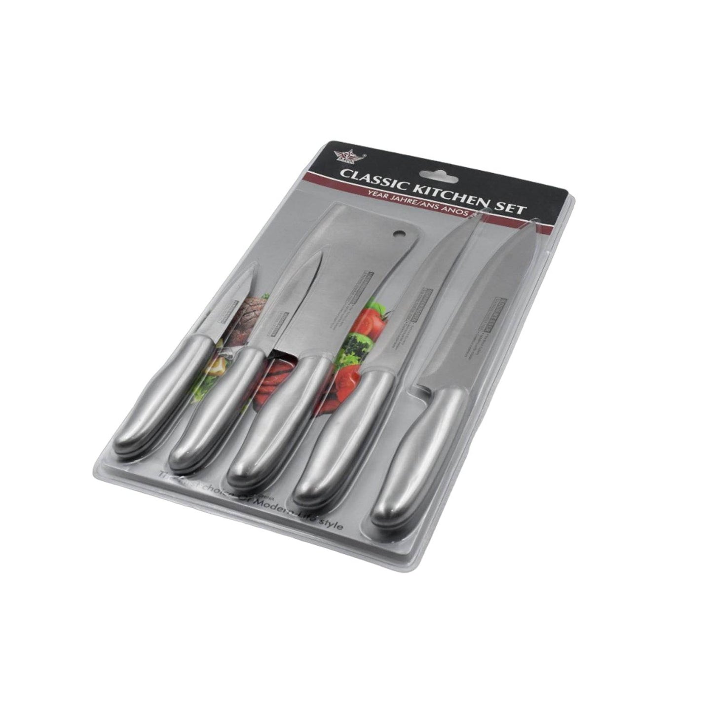 Big Size Professional Sharp Durable Quality Pack of 5 Kitchen Knives Set Basic Kitchen Tools-Stainless Steel Kitchen Gadgets (5 Pc Set) - infinityexculsivestore.com
