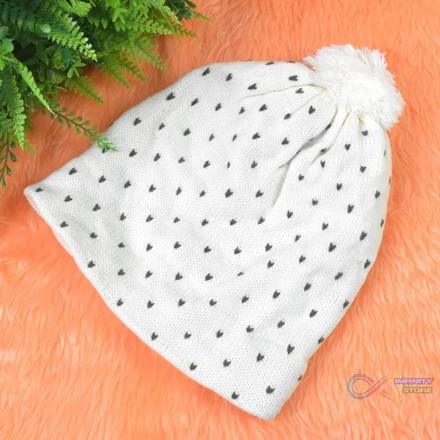 Big Soft Winter Cap, Woolen Inside Fur Beanie Cap (1 Pc / Mix Design & Color) - infinityexculsivestore.com