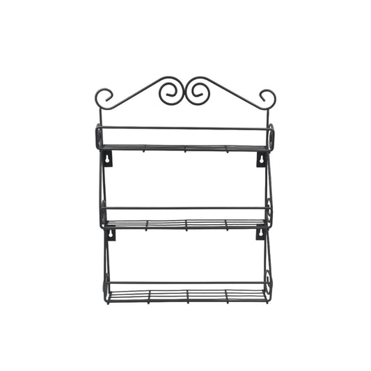 Big Wall Mounted Iron Wall Shelf with 3 Storage Racks for Kitchen, Pantry, Cabinet, Counter top or Free Standing, Rack Holder for Kitchen - infinityexculsivestore.com