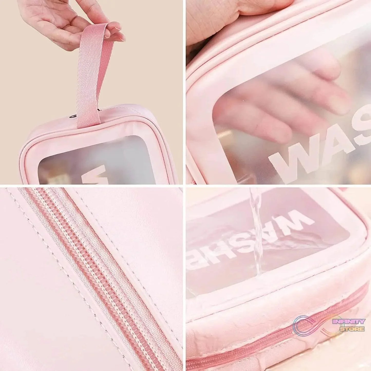 Big Zippered Cosmetic Pouch, Toiletry Bag for Cosmetics (1 Pc) - infinityexculsivestore.com
