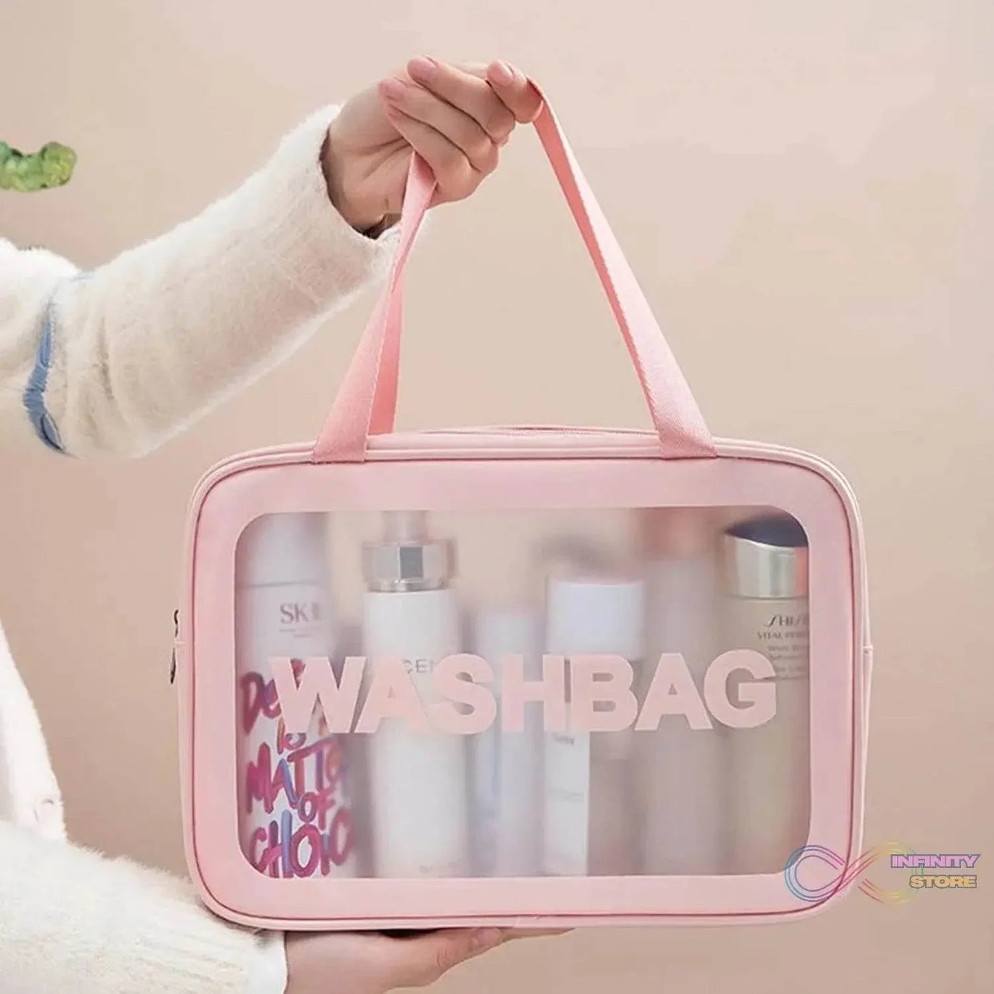 Big Zippered Cosmetic Pouch, Toiletry Bag for Cosmetics (1 Pc) - infinityexculsivestore.com