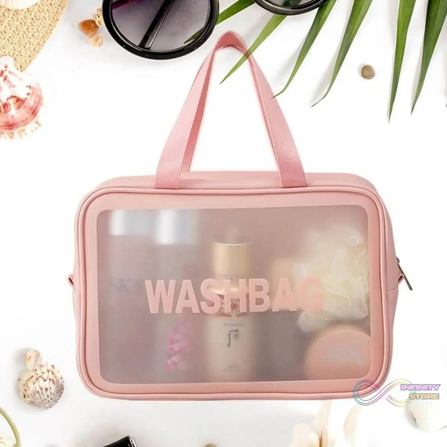 Big Zippered Cosmetic Pouch, Toiletry Bag for Cosmetics (1 Pc) - infinityexculsivestore.com