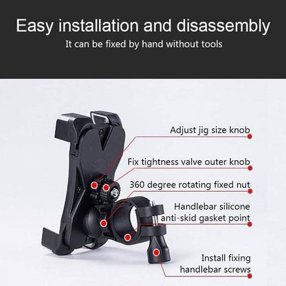 Bike Phone Mount Anti Shake and Stable Cradle Clamp with 360° Rotation - infinityexculsivestore.com