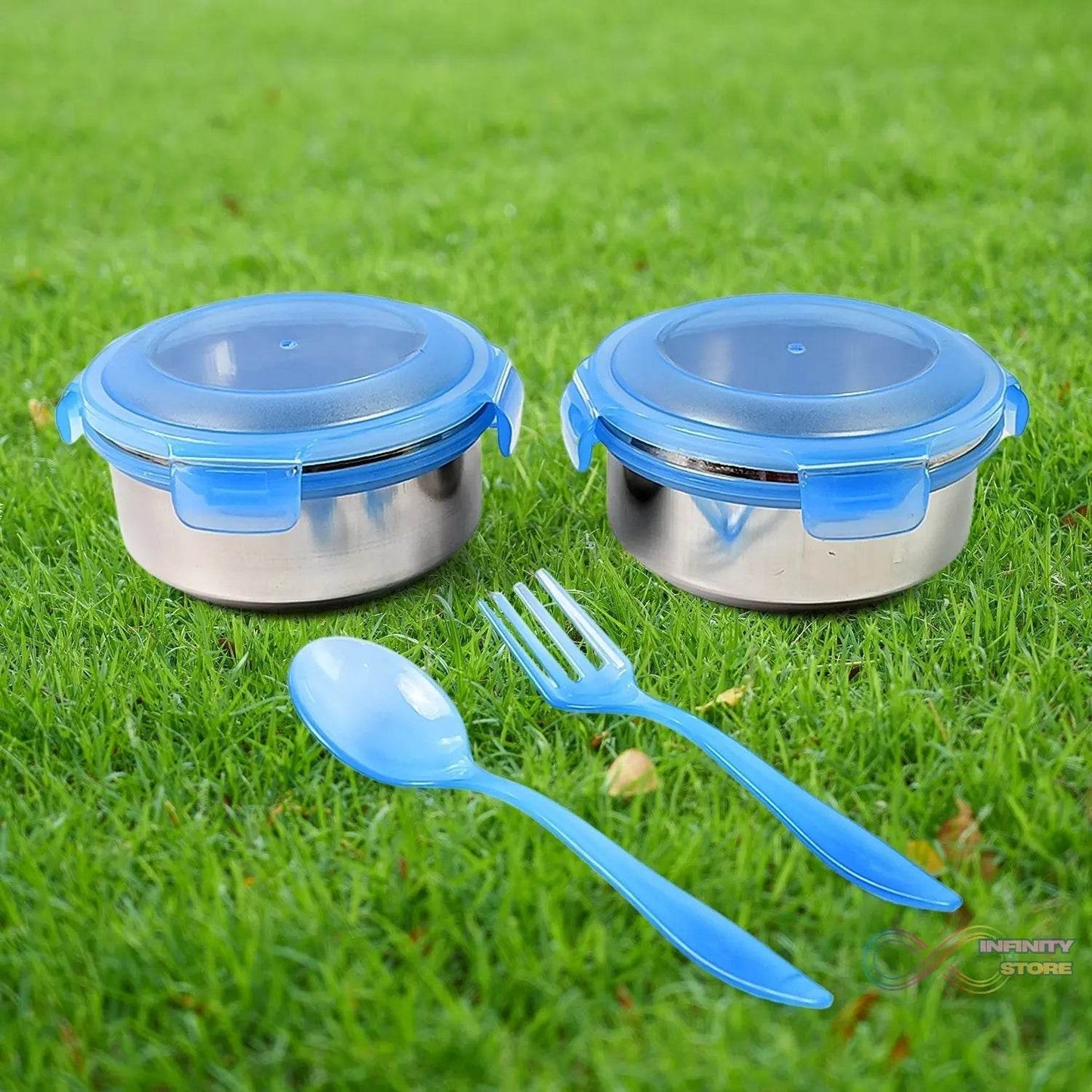 Bite Lunch Box, with Insulated Fabric Lunch Bag & Plastic Spoon, Fork - infinityexculsivestore.com