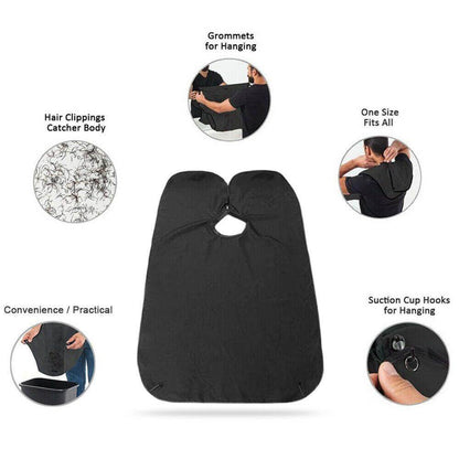 Black Beard Apron Hair Clippings Catcher Grooming Bib - infinityexculsivestore.com