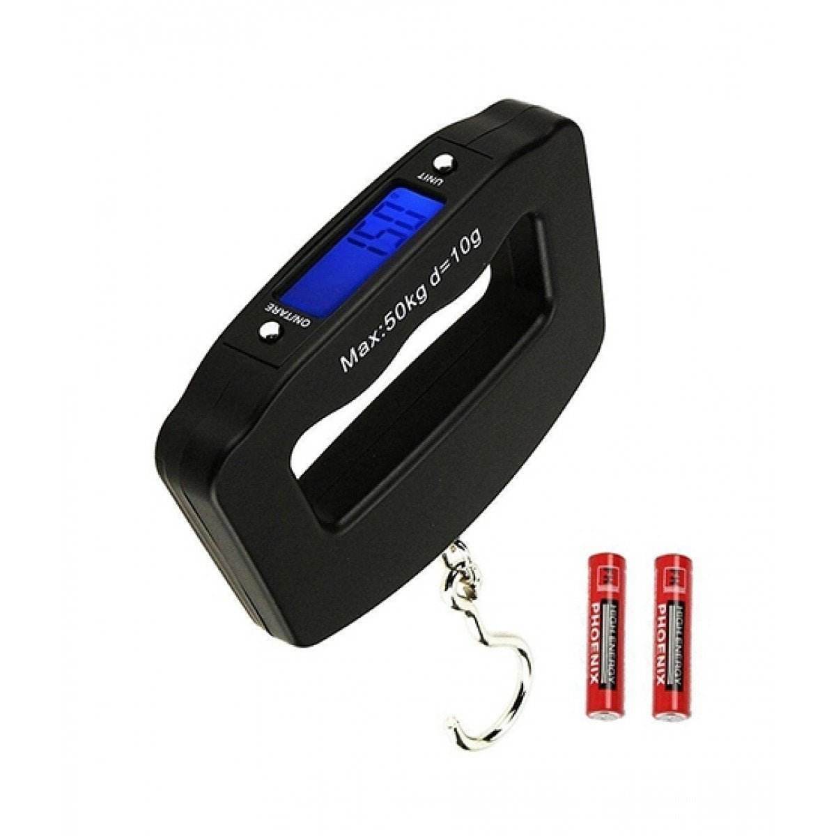 Black Digital Portable Luggage Scale with LCD Backlight (50 kg) - infinityexculsivestore.com