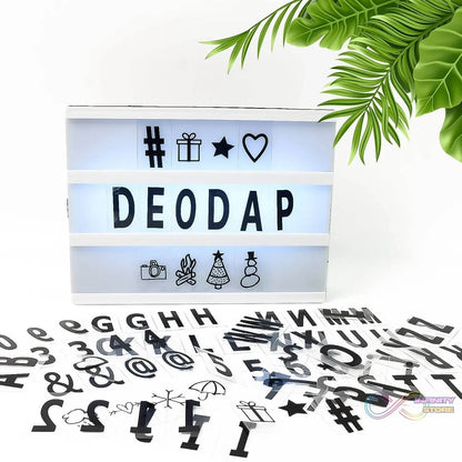 Black Mini A6 Magnetic Cinematic Light Box with 82 Characters and 10 Emojis (1 Set) - infinityexculsivestore.com