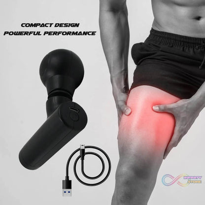 Black Mini Pocket Size Massager, Full Body Massager, Cordless One Button Operation for Body Pain & Relaxation - infinityexculsivestore.com