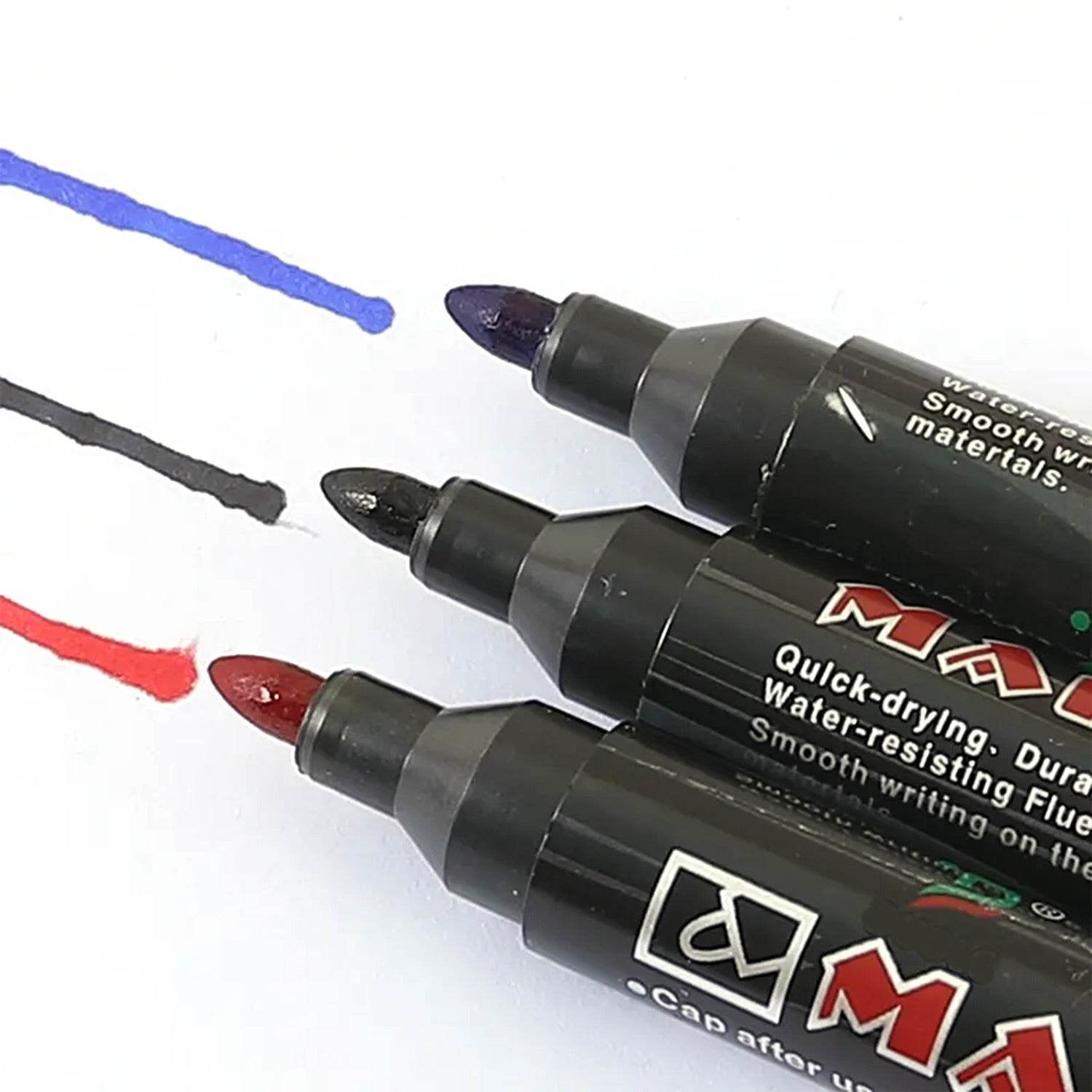 Black Permanent Marker Leak Proof Marker Craftworks, School Projects and Other | Suitable for Office and Home Use (Pack Of 12 Pc) - infinityexculsivestore.com