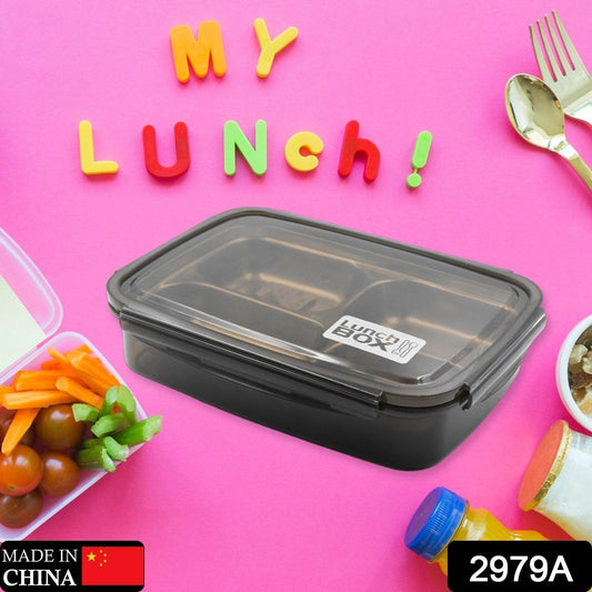 Black Transparent 4 Compartment Lunch Box for Kids and adults, Stainless Steel Lunch Box with 4 Compartments For Office, Travel, School, Home - infinityexculsivestore.com