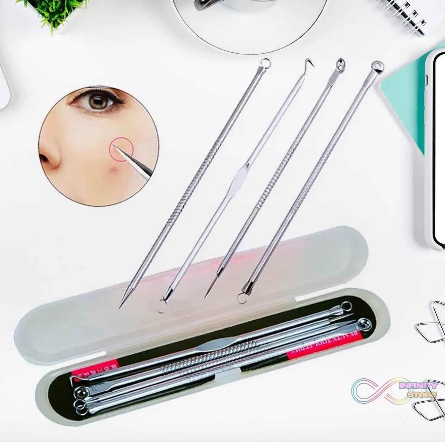 Blackhead Remover, 4-in-1 Stainless Steel Pimple Extractor Tool (1 Pc) - infinityexculsivestore.com