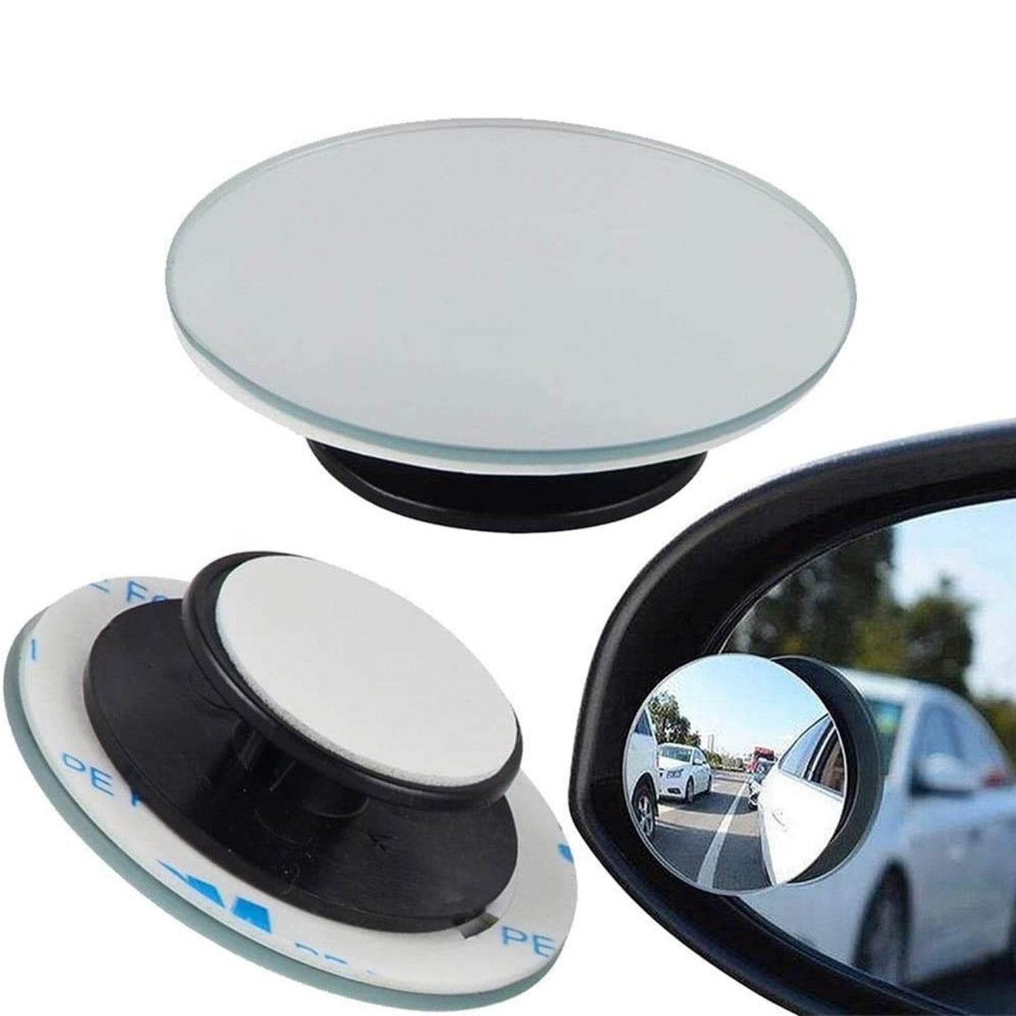 Blind Spot Round Wide Angle Adjustable Convex Rear View Mirror - Pack of 2 - infinityexculsivestore.com