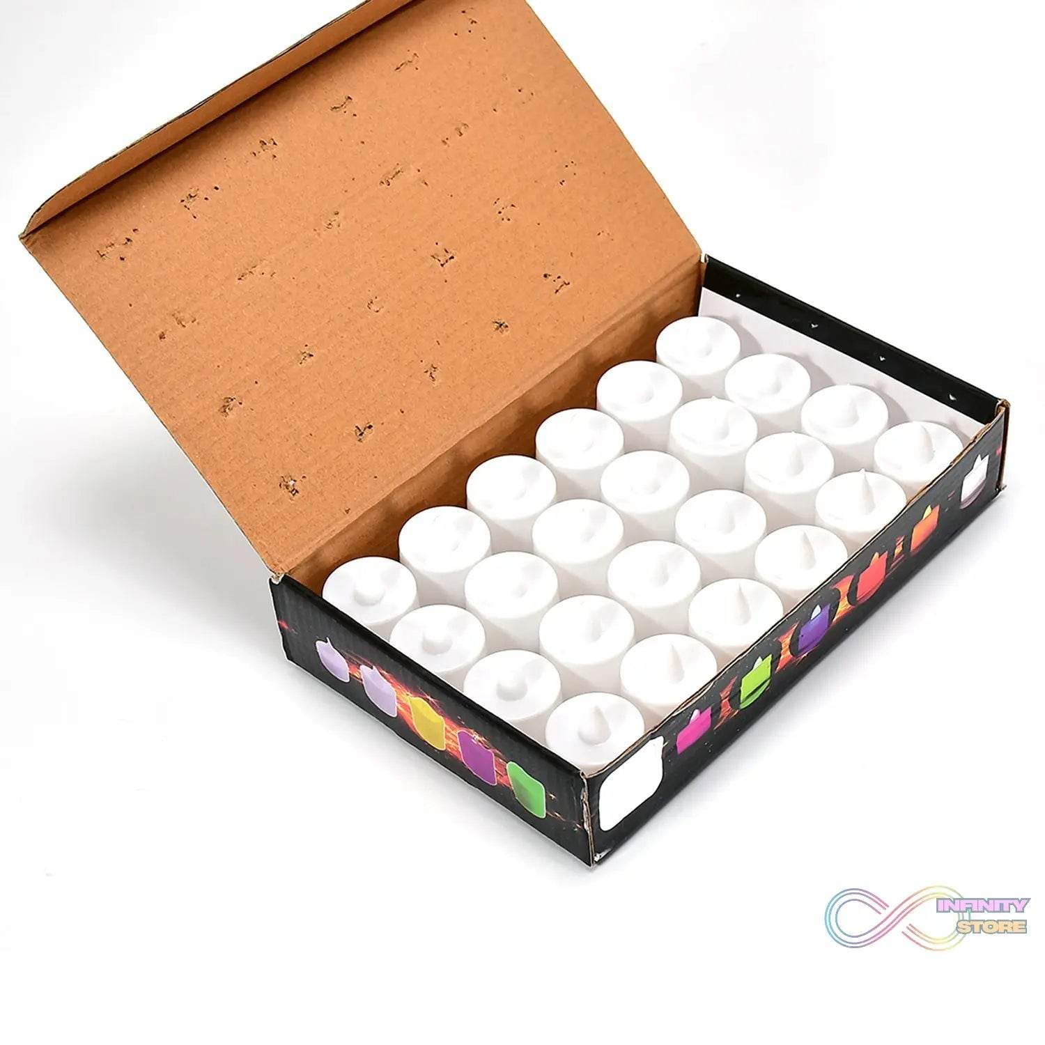 Blue Flameless LED Tealights, Smokeless Plastic Decorative Candles - Led Tea Light Candle For Home Decoration (Pack Of 24) - infinityexculsivestore.com