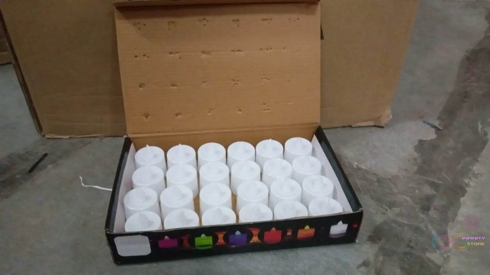 Blue Flameless LED Tealights, Smokeless Plastic Decorative Candles - Led Tea Light Candle For Home Decoration (Pack Of 24) - infinityexculsivestore.com