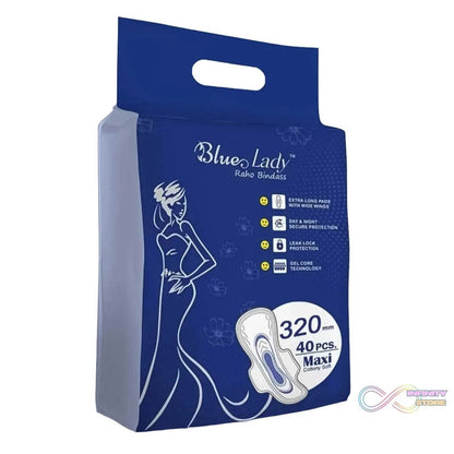 Blue Lady Extra Long Pads With Wides Wings Sanitary Pads – 320 mm, 40-Pack - infinityexculsivestore.com