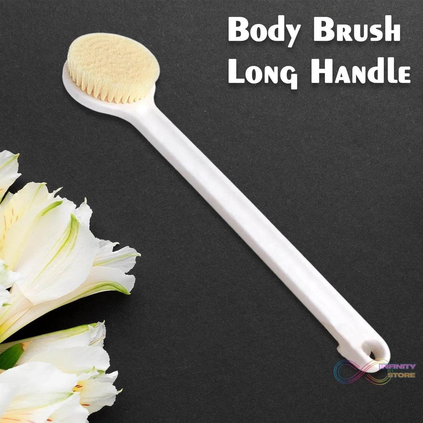 Body Brush Long Handle Dry Brush Soft Bristle Bath Brush Back Scrub Exfoliating Massage. - infinityexculsivestore.com