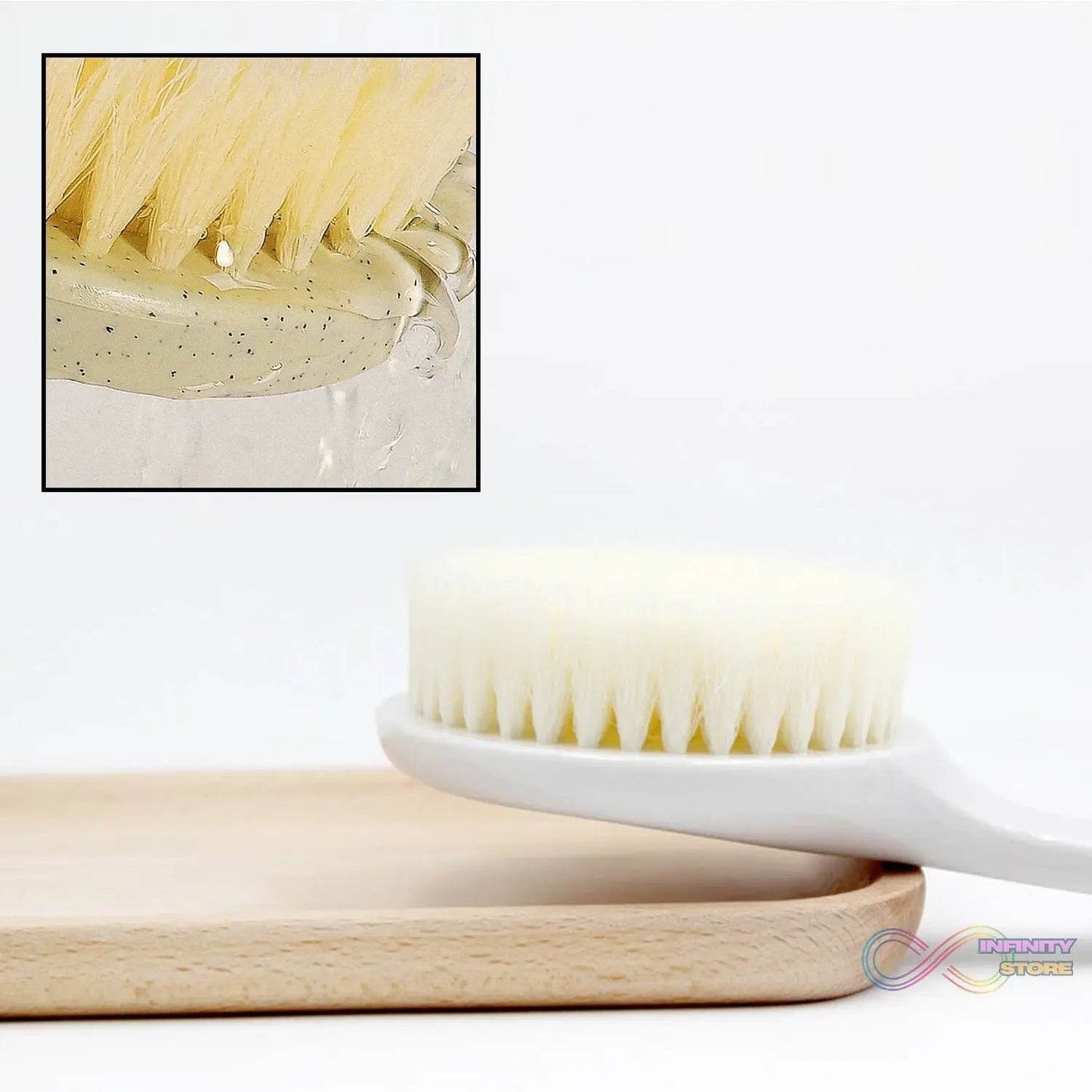 Body Brush Long Handle Dry Brush Soft Bristle Bath Brush Back Scrub Exfoliating Massage. - infinityexculsivestore.com