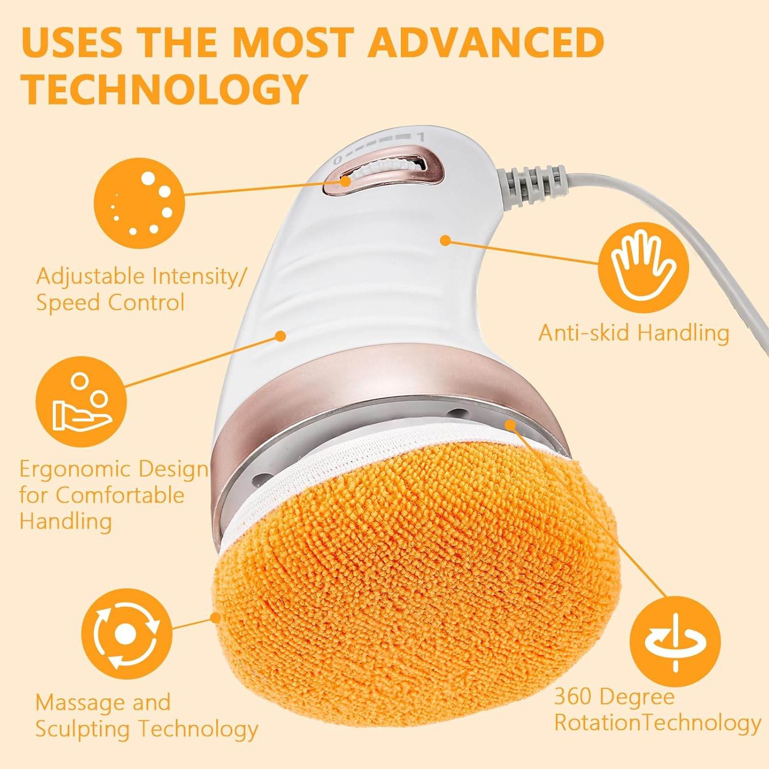 Body Massager Shaping Machine | Body Sculpting Massager with 3 Washable Pads |Adjustable Speeds | Electric Handheld Massager for Belly, Waist, Legs, Arms, Butt (1 Pc) - infinityexculsivestore.com