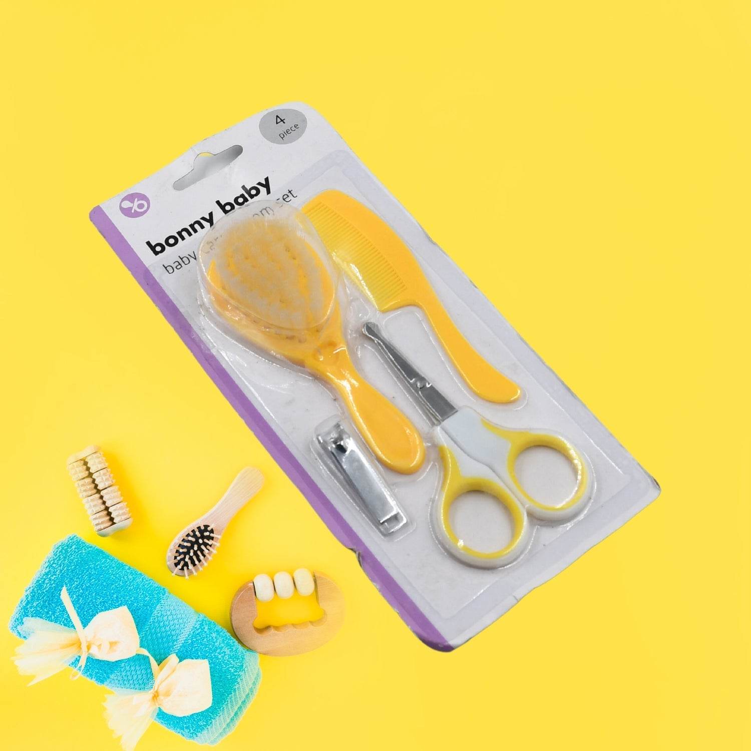 Born Baby Health Care Kit Baby Health Care And Grooming Kit 4 in 1 Nail Clipper Brush Comb Scissors Baby Safety Care Kit (4 Pcs Set) - infinityexculsivestore.com