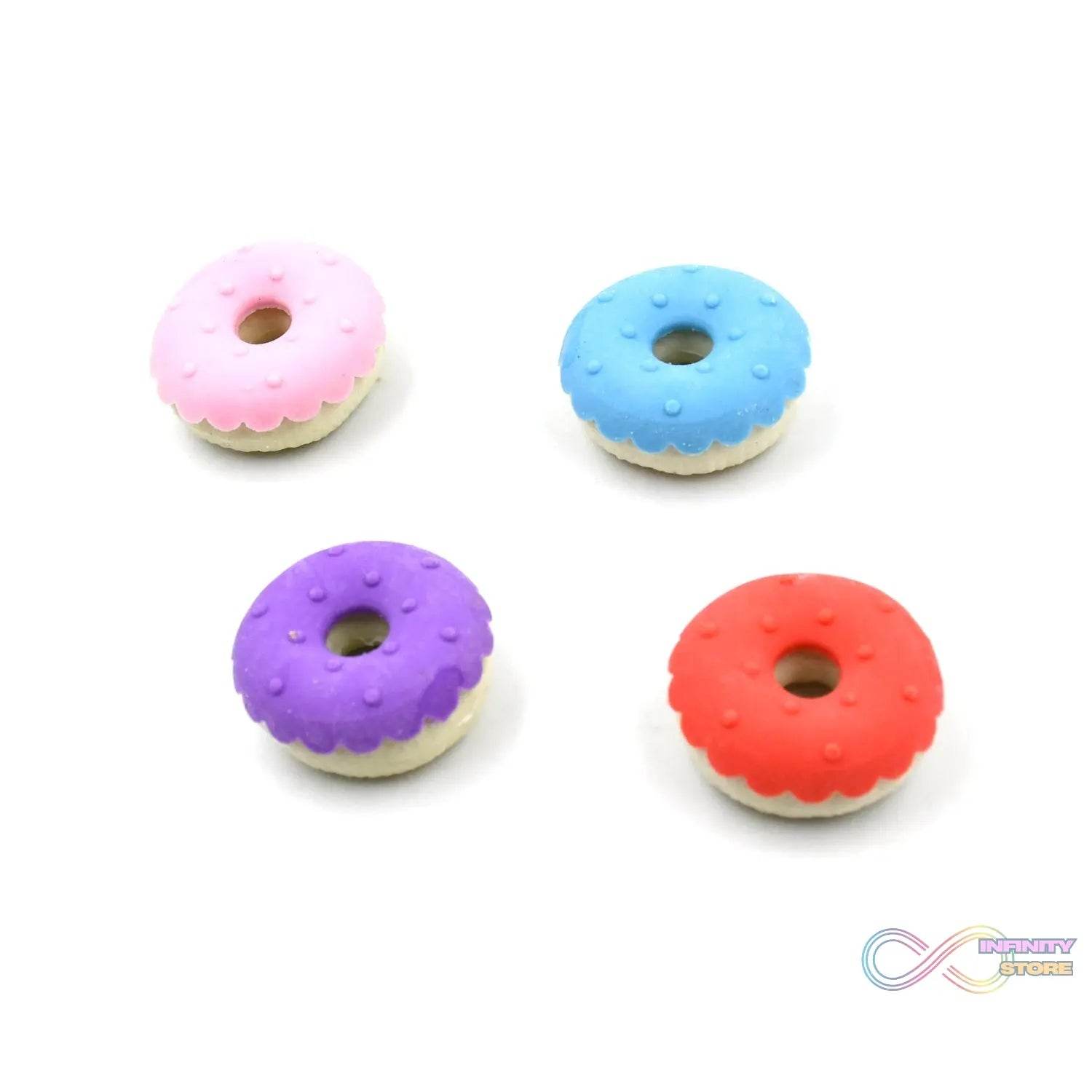 Donut Eraser for Girls & Boys / Eraser for School B'Day Return Gift Party Doughnut Lollipop Ice Cream Theme Shape Erasers Pencils Set for Kids Educational Stationary kit, School Supplies (1 Set 4 Pc) - infinityexculsivestore.com