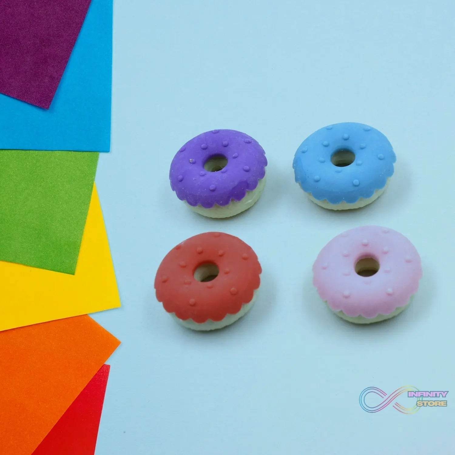 Donut Eraser for Girls & Boys / Eraser for School B'Day Return Gift Party Doughnut Lollipop Ice Cream Theme Shape Erasers Pencils Set for Kids Educational Stationary kit, School Supplies (1 Set 4 Pc) - infinityexculsivestore.com
