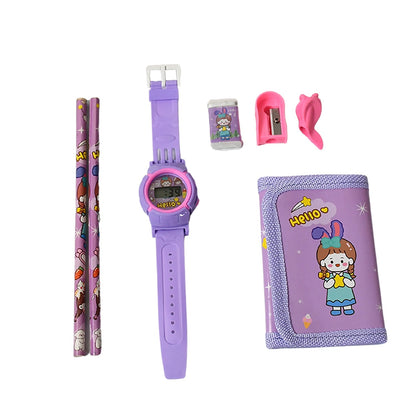 Stationery Set for Girls and Boys | Kids Return Gift - 7 In 1 School Items For Kids - Pencils, Eraser, Sharpener, Pouch, Pencil Extender | Birthday Gift Idea Stationary Kit Set for School Kids (Pack of 7 Pcs Set) - infinityexculsivestore.com