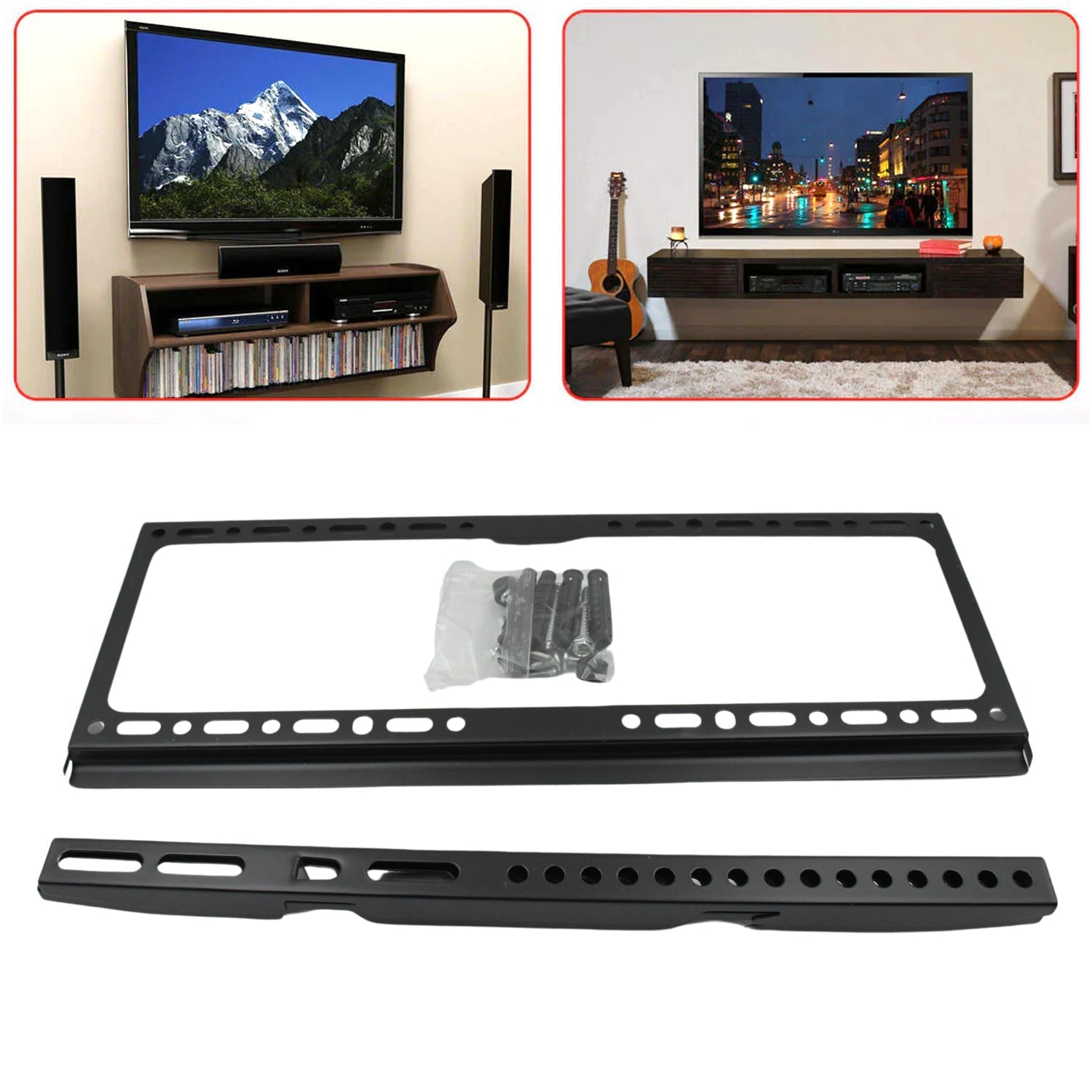 TV Wall Bracket Mount Slim Monitor Stand for 26 x 63, LCD LED 3D plasma Flat TVs Full Motion Heavy - Duty Wall Bracket, Sturdy and Strong Flat Screen Design TV Wall Mount (46cmx20cm) - infinityexculsivestore.com