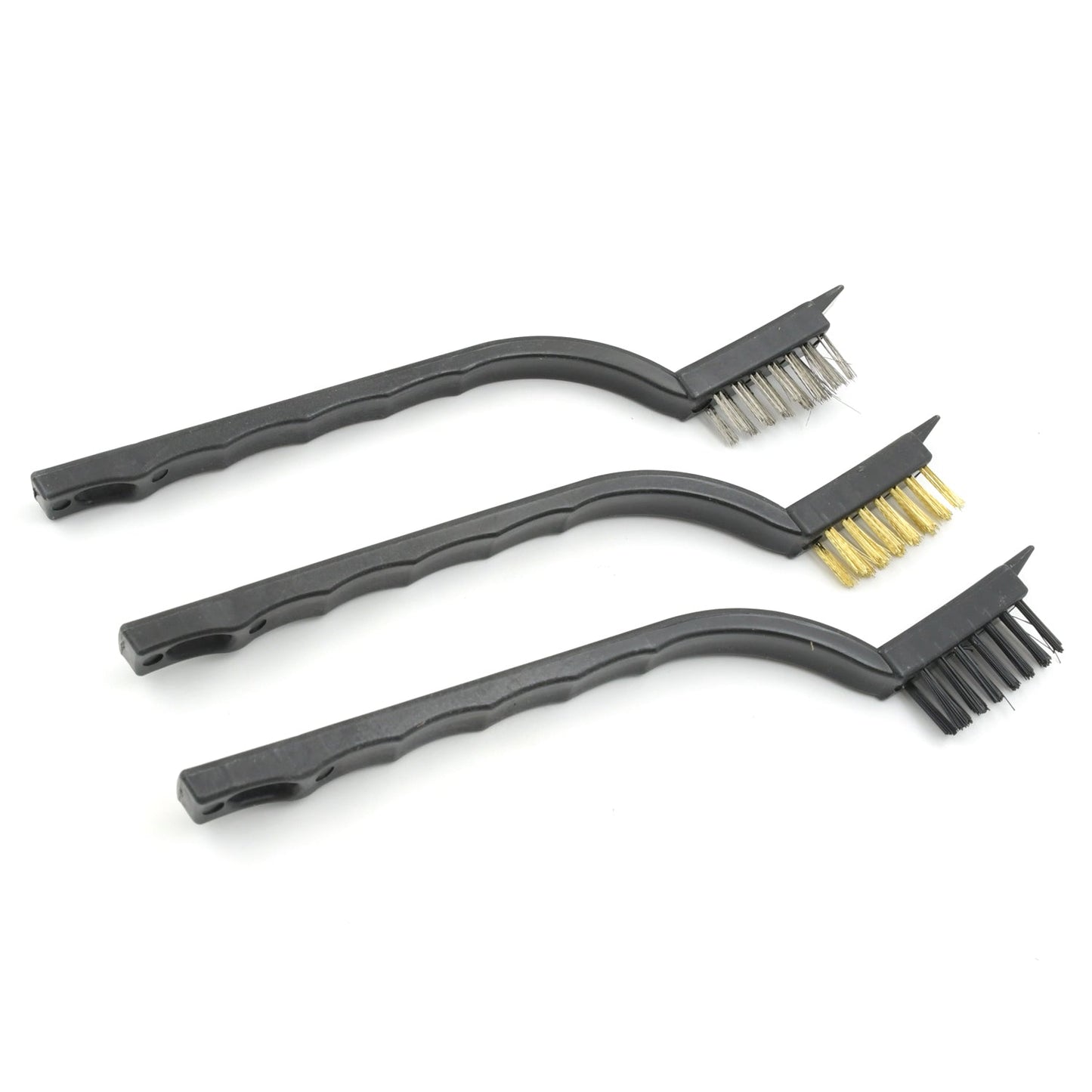 Mini Wire Brush Set Brass Nylon Stainless Steel Bristles Household Cleaning Brush for Gas Stove, Smoke Machine Tool Burner Tiles Tap Rust Removal Welding Slag Dirt & Paint Scrubbing (3 Pcs Set) - infinityexculsivestore.com