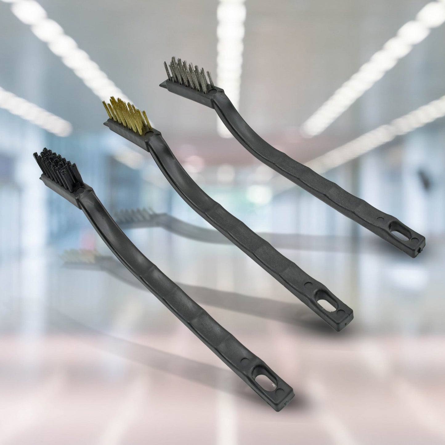 Mini Wire Brush Set Brass Nylon Stainless Steel Bristles Household Cleaning Brush for Gas Stove, Smoke Machine Tool Burner Tiles Tap Rust Removal Welding Slag Dirt & Paint Scrubbing (3 Pcs Set) - infinityexculsivestore.com