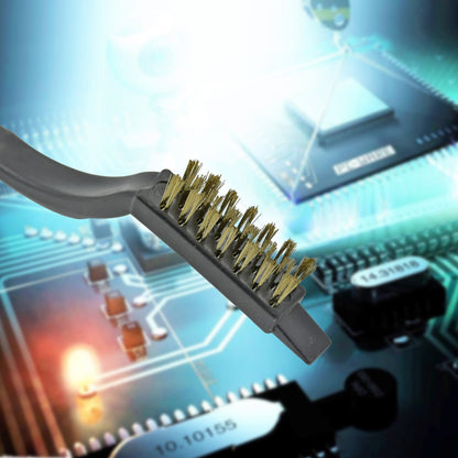 Mini Wire Brush Set Brass Nylon Stainless Steel Bristles Household Cleaning Brush for Gas Stove, Smoke Machine Tool Burner Tiles Tap Rust Removal Welding Slag Dirt & Paint Scrubbing (3 Pcs Set) - infinityexculsivestore.com