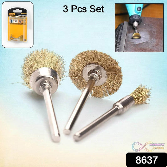 Brass Wire Wheels, 3 Pcs Brass Wire Wheels, Rust Removal Tool - infinityexculsivestore.com