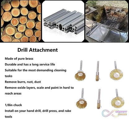 Brass Wire Wheels, 3 Pcs Brass Wire Wheels, Rust Removal Tool - infinityexculsivestore.com