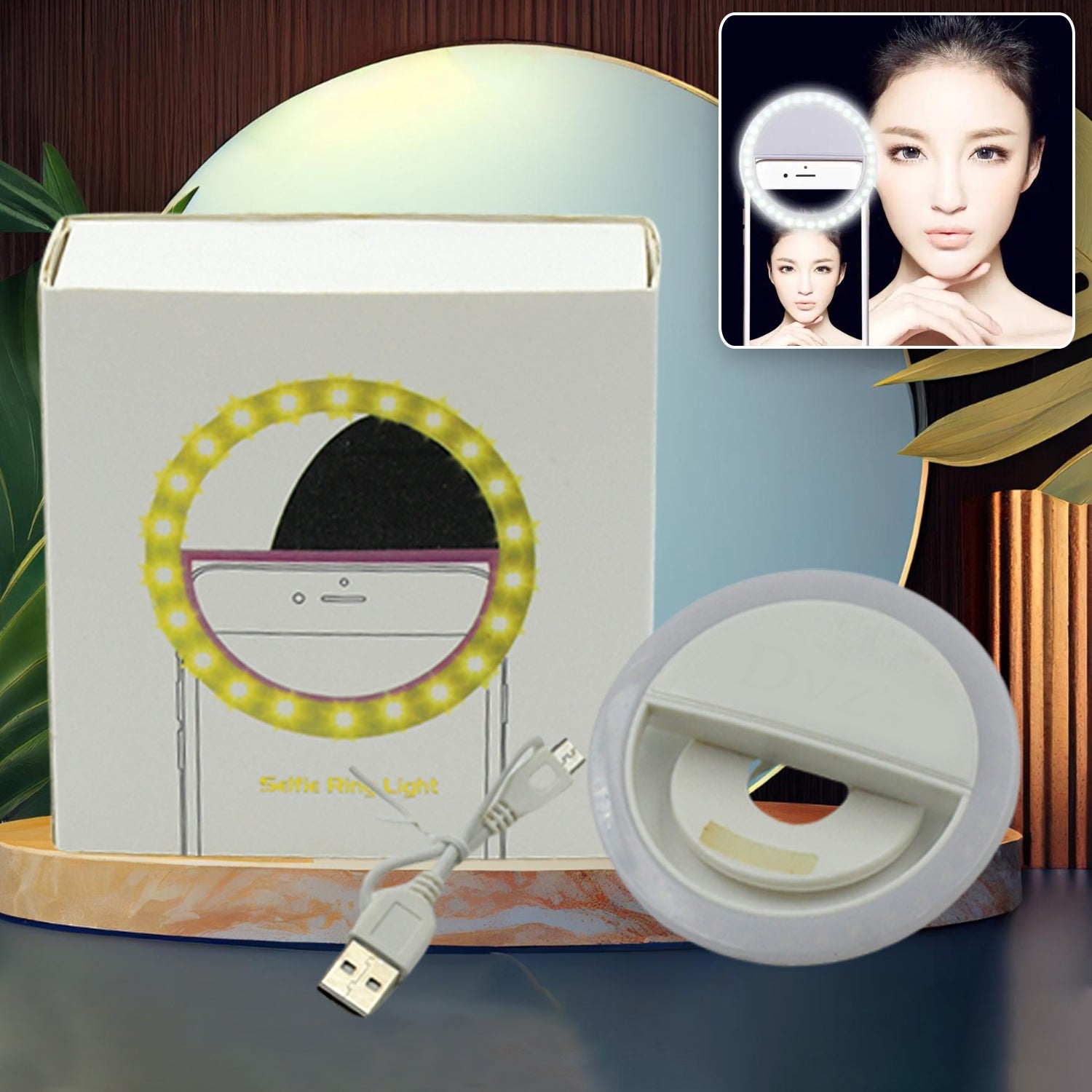 Selfie Flash Ring Light with 3 Level of Brightness,Selfie Ring Light used for applying bright shade over face during taking selfies and making videos for Photography Video Calling for Smart Phones Tablet (1 Pc) - infinityexculsivestore.com