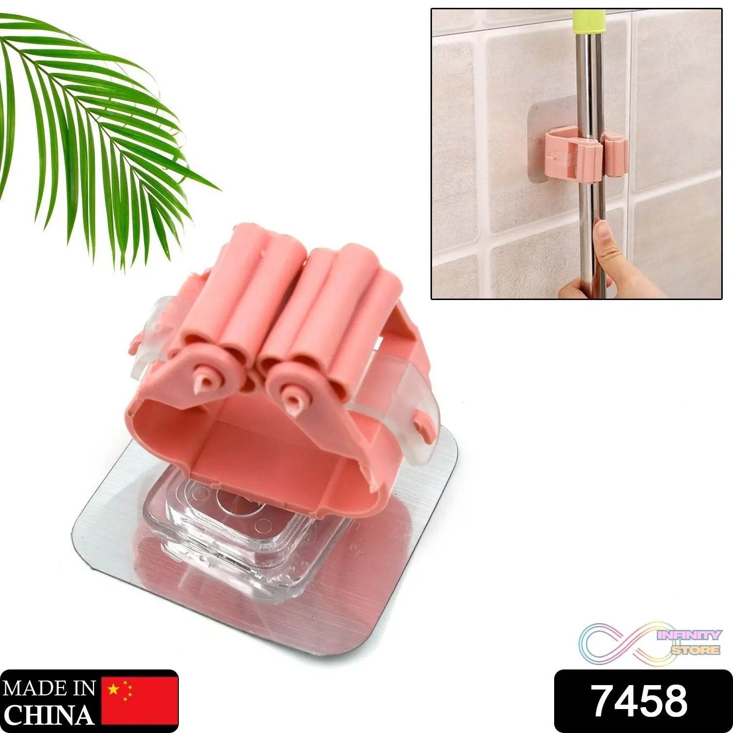 Broom Holder Wall Mounted, Mop and Broom Holder Broom Organizer Grip Clips, No Drilling, Wall Mounted Storage Rack Storage & Organization for Kitchen, Bathroom, Garden (1 Pc) - infinityexculsivestore.com