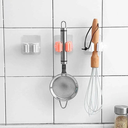 Broom Holder Wall Mounted, Mop and Broom Holder Broom Organizer Grip Clips, No Drilling, Wall Mounted Storage Rack Storage & Organization for Kitchen, Bathroom, Garden (1 Pc) - infinityexculsivestore.com