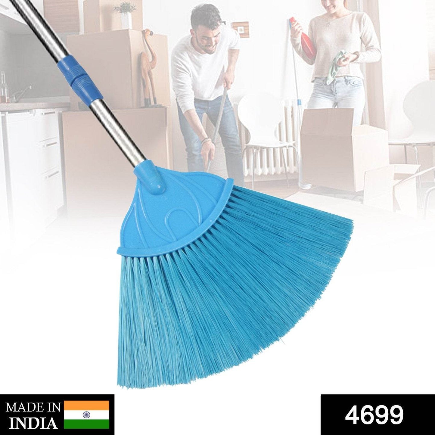 Broom with Long Stainless Steel Rod and Extendable Cobweb Cleaner Stick - infinityexculsivestore.com