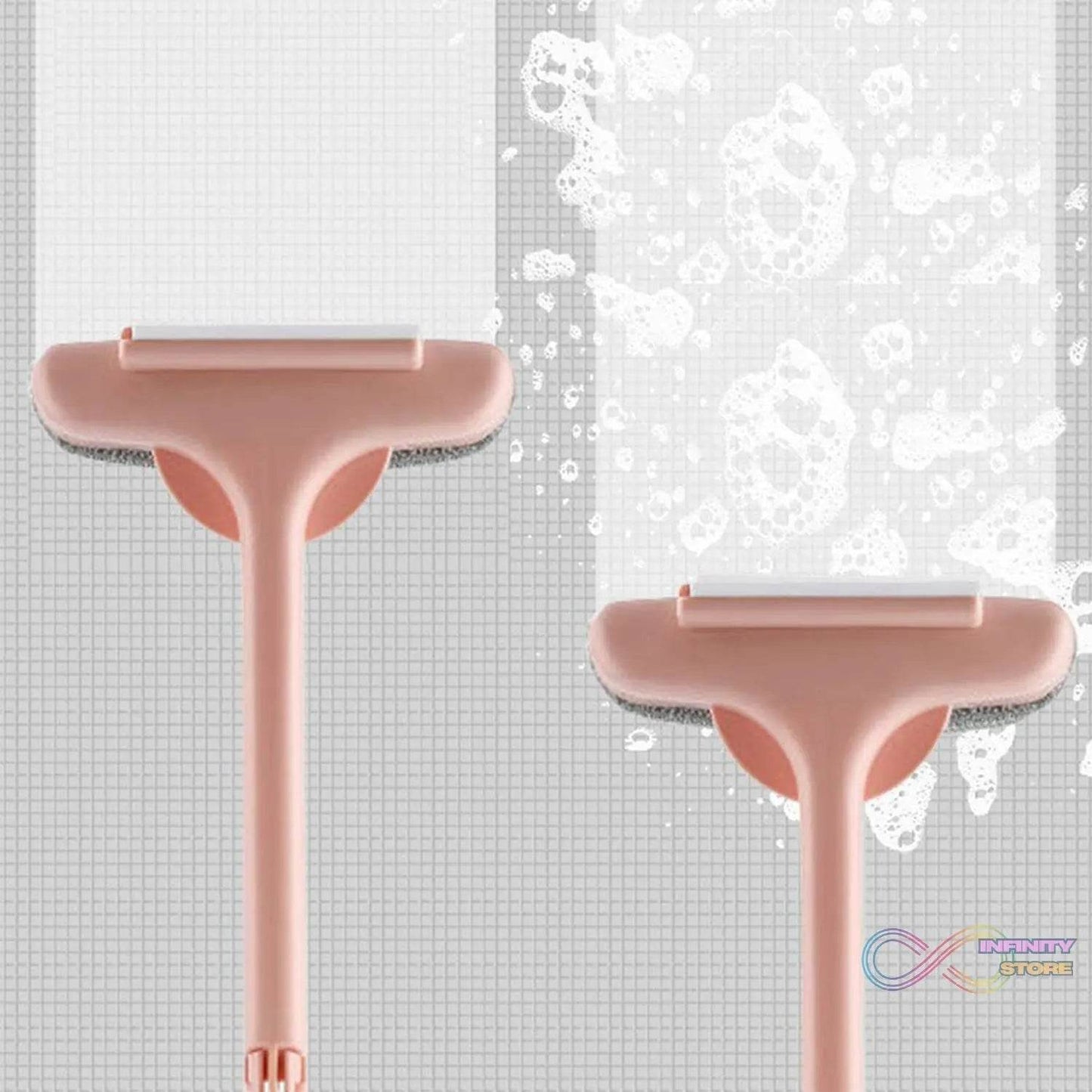 Brush 2 in 1 Mesh Cleaning Brush & Wiper with Extended Handle Window Cleaning Brush Net Cleaner,Magic Window Cleaner Brush, Window Mesh Cleaner (1 Pc) - infinityexculsivestore.com