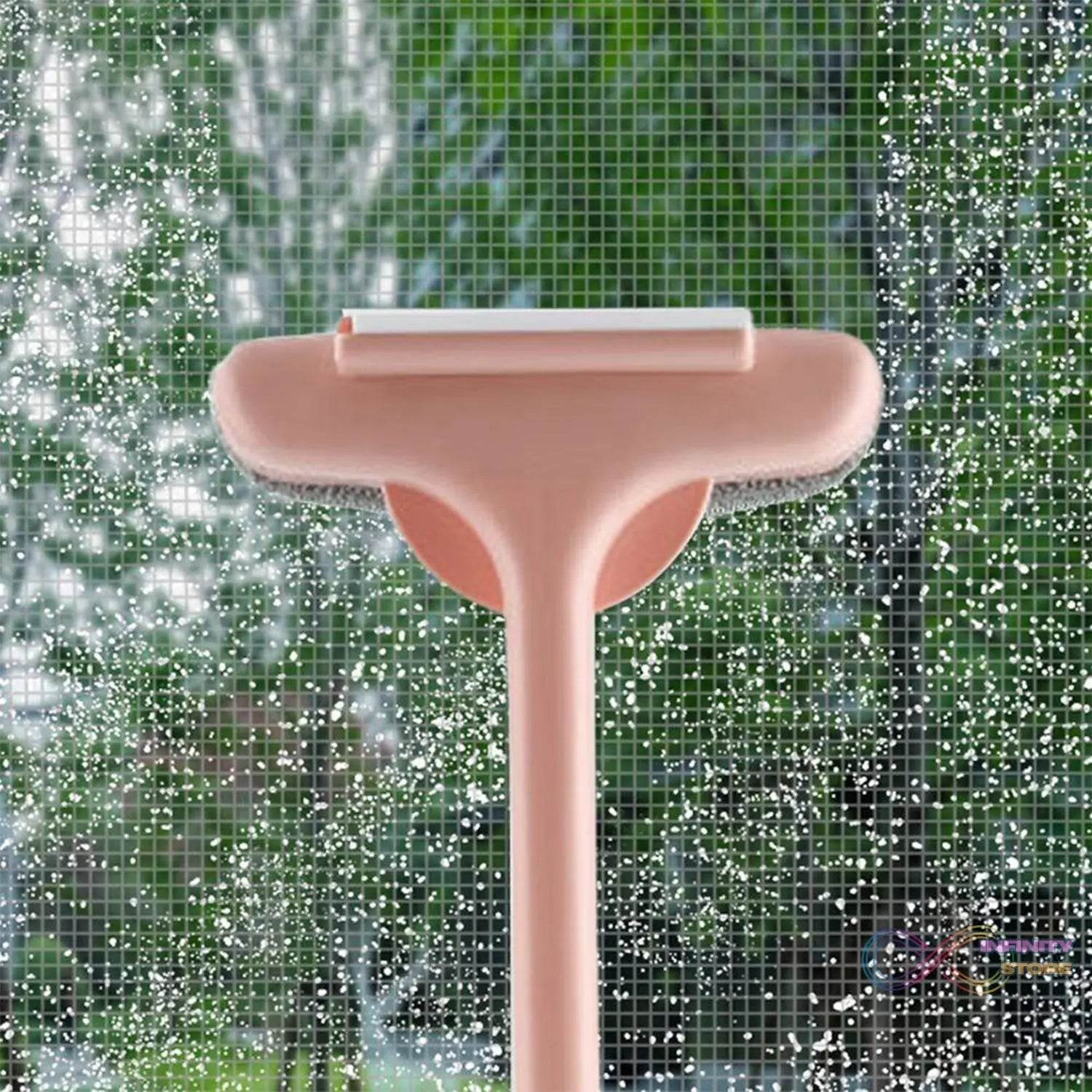 Brush 2 in 1 Mesh Cleaning Brush & Wiper with Extended Handle Window Cleaning Brush Net Cleaner,Magic Window Cleaner Brush, Window Mesh Cleaner (1 Pc) - infinityexculsivestore.com