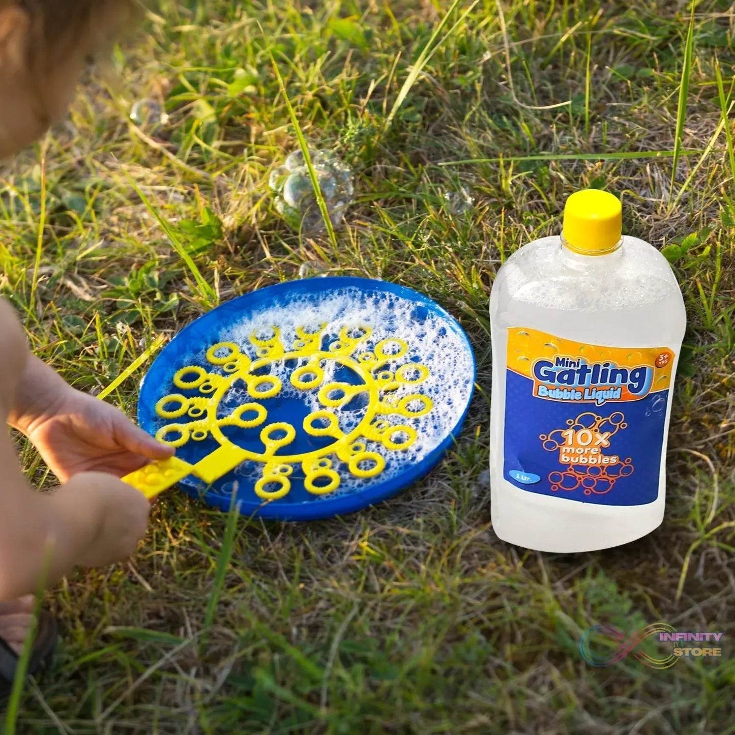 Bubble Liquid Solution Bottle for Manual & Automatic Bubble Maker Toys for Kids - 1LTR - infinityexculsivestore.com