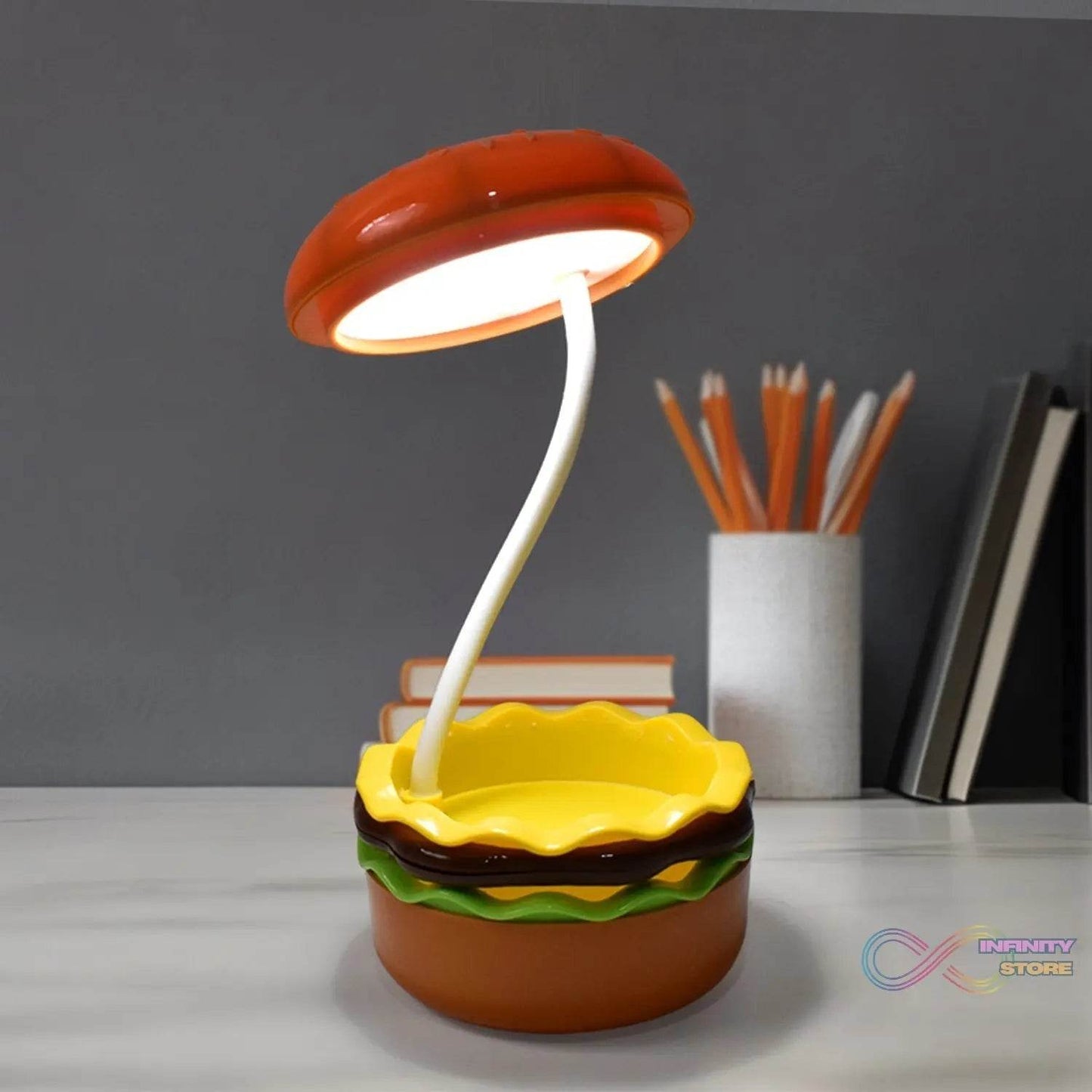 Burger Delight: Folding LED Night Lamp (1 Pc) - infinityexculsivestore.com