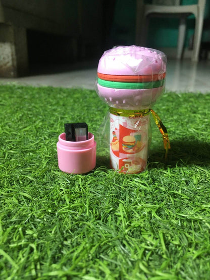 Burger Shape 3D Erasers Cum Sharpener Birth Day Return Gift Party Idea for Kids Birthday (Pack of 06 Pcs) - infinityexculsivestore.com
