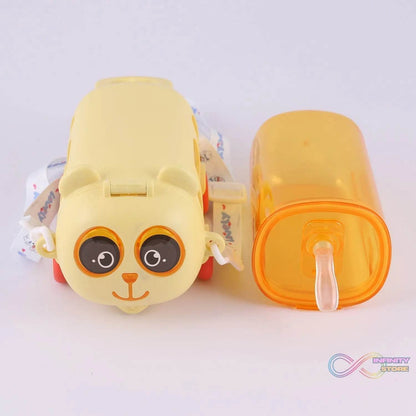 Bus Shape Water Bottle for Kids with Strap (500 ML Approx / Mix Color / 1 Pc) - infinityexculsivestore.com