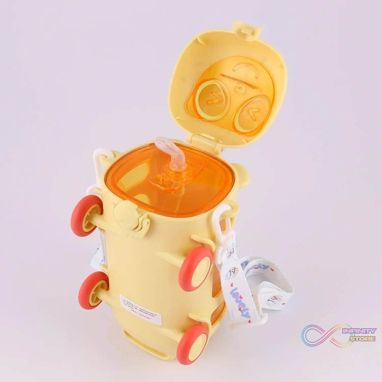 Bus Shape Water Bottle for Kids with Strap (500 ML Approx / Mix Color / 1 Pc) - infinityexculsivestore.com