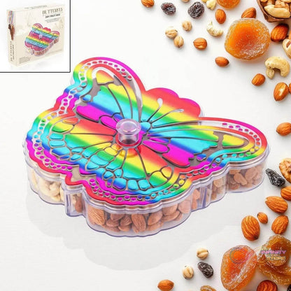 Butterfly Shape 4 Compartment Multipurpose Box | Dry Fruit Box (1 Pc) - infinityexculsivestore.com
