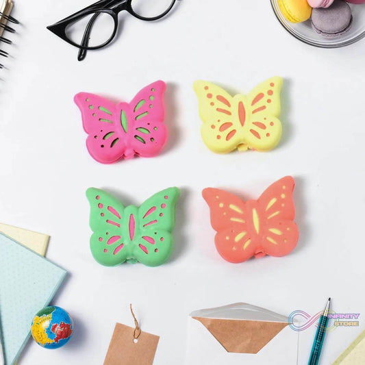 Butterfly Shape Eraser Rubber (1 Pc / Mix Colour & Design) - infinityexculsivestore.com