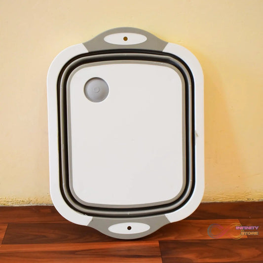 COLLAPSIBLE CUTTING BOARD WITH DISH TUB BASKET For Kitchen Use ( 1 Pcs ) - infinityexculsivestore.com