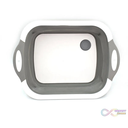 COLLAPSIBLE CUTTING BOARD WITH DISH TUB BASKET For Kitchen Use ( 1 Pcs ) - infinityexculsivestore.com
