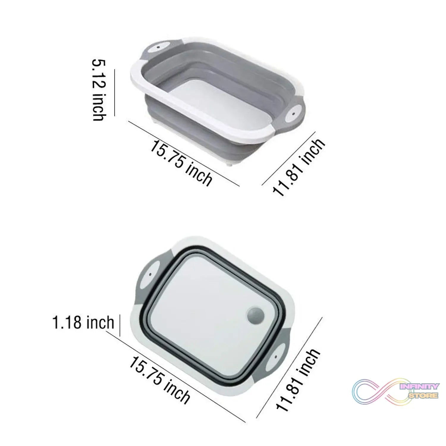 COLLAPSIBLE CUTTING BOARD WITH DISH TUB BASKET For Kitchen Use ( 1 Pcs ) - infinityexculsivestore.com