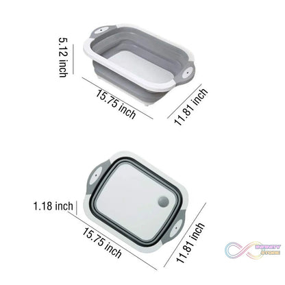 COLLAPSIBLE CUTTING BOARD WITH DISH TUB BASKET For Kitchen Use ( 1 Pcs ) - infinityexculsivestore.com