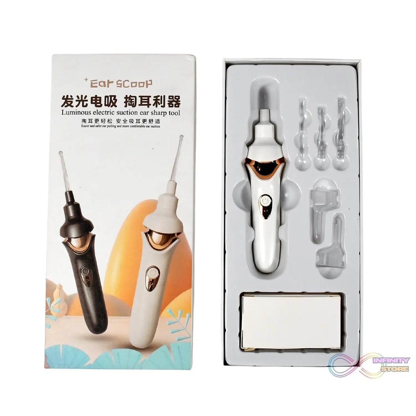 EAR SUCTION DEVICE, PORTABLE COMFORTABLE EFFICIENT AUTOMATIC ELECTRIC VACUUM SOFT EAR PICK EAR CLEANER EASY EARWAX REMOVER SOFT PREVENT EAR-PICK CLEAN TOOLS SET FOR ADULTS KIDS - infinityexculsivestore.com